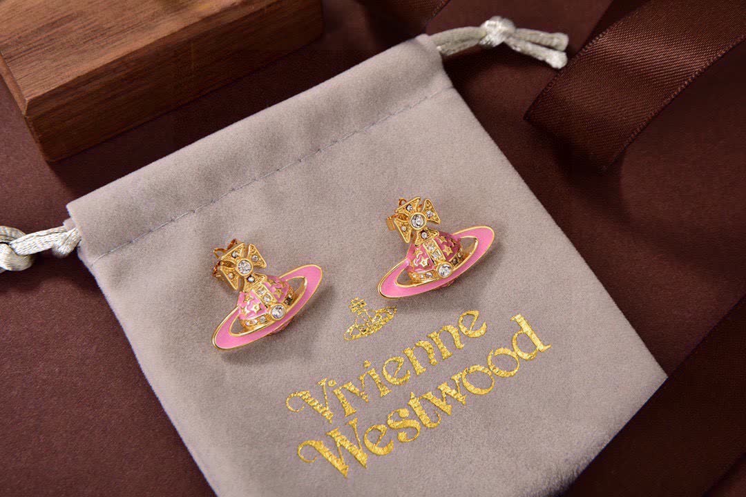 Vivienne Westwood Pink and Gold Earrings